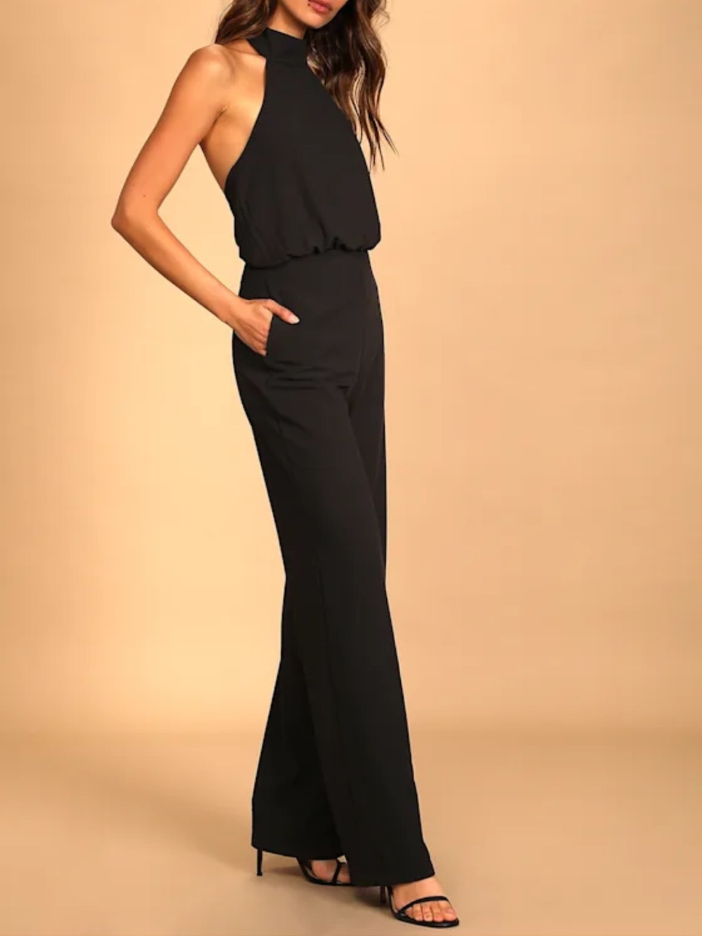 Lulus Moment for Life Black Halter Jumpsuit - M - Picture 4 of 7
